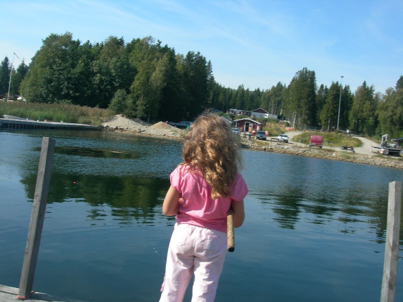 Rachel is fishing for rainbow trout