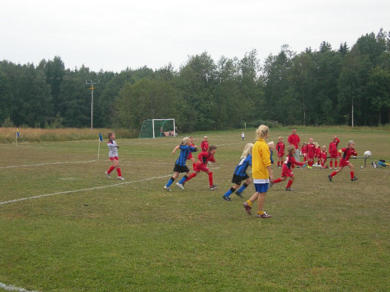 Maria is playing soccer