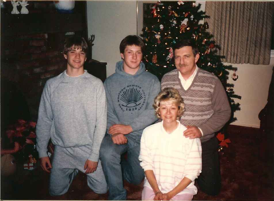 The Hagarty family. Jim Hagarty, Bob, Don, and Karen Hagarty kneeling