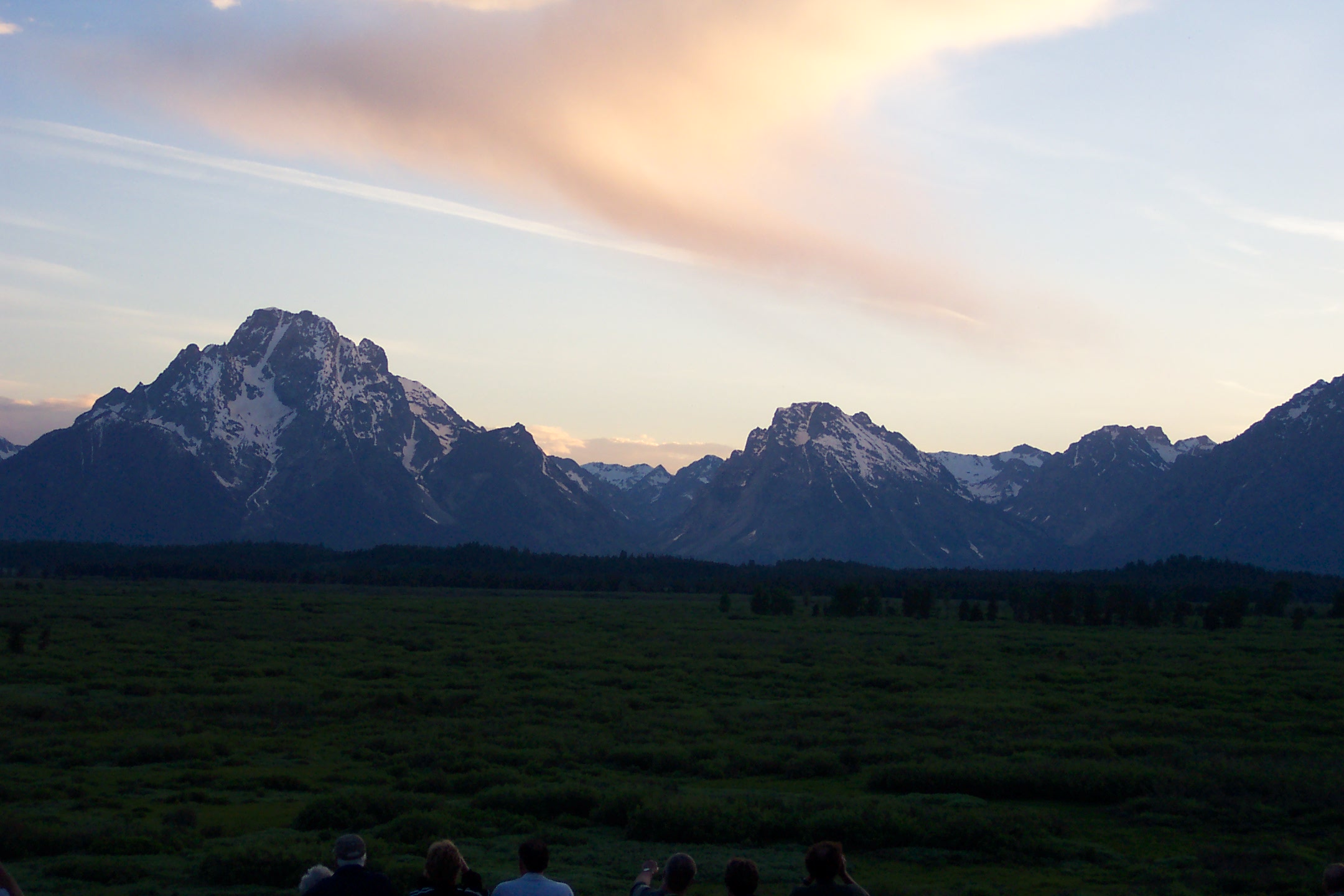 Sundawn over the Grand Teton Range, taken from Jackson Lake Lodge