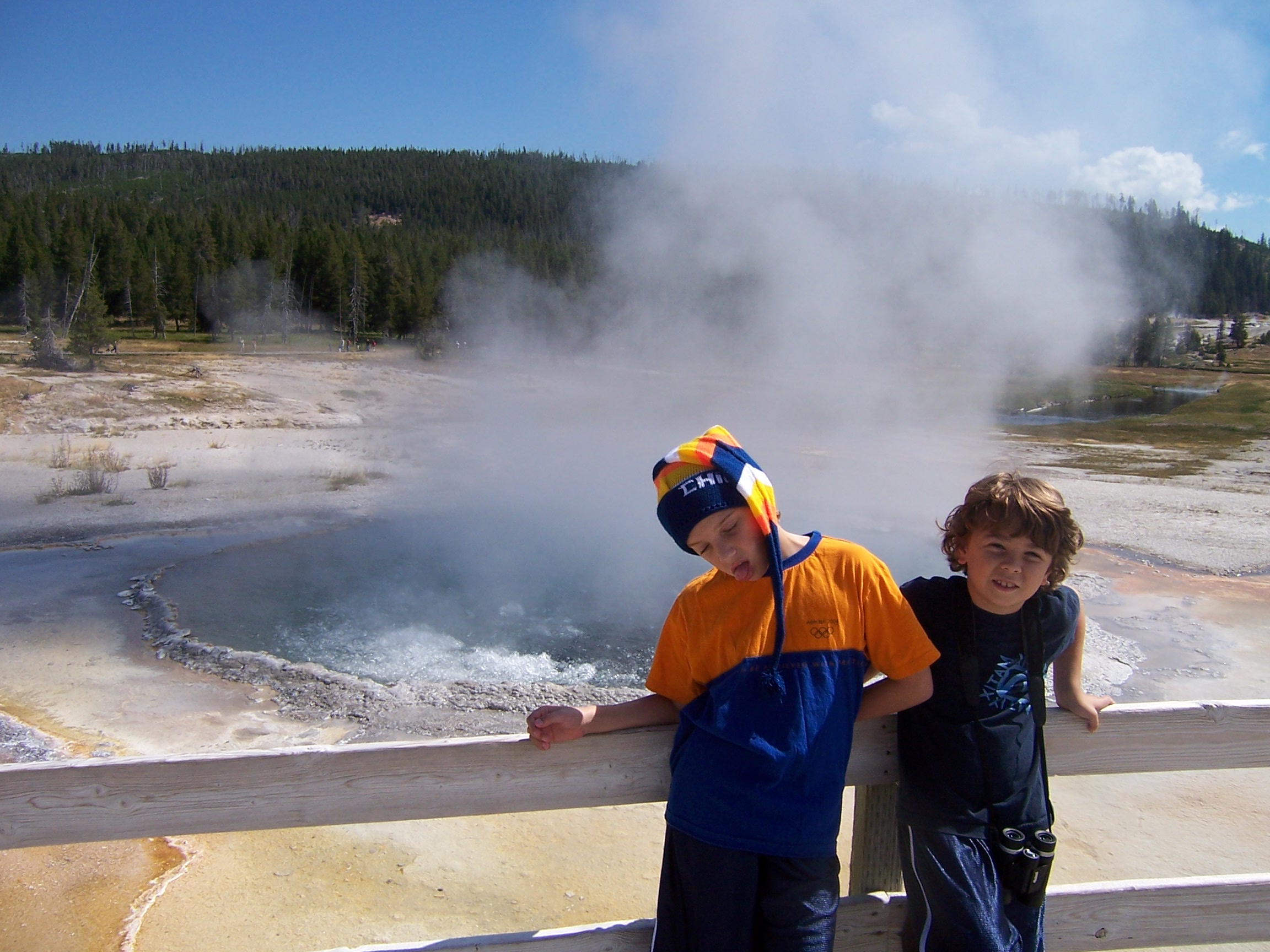 Jacob and David and small Geyser.