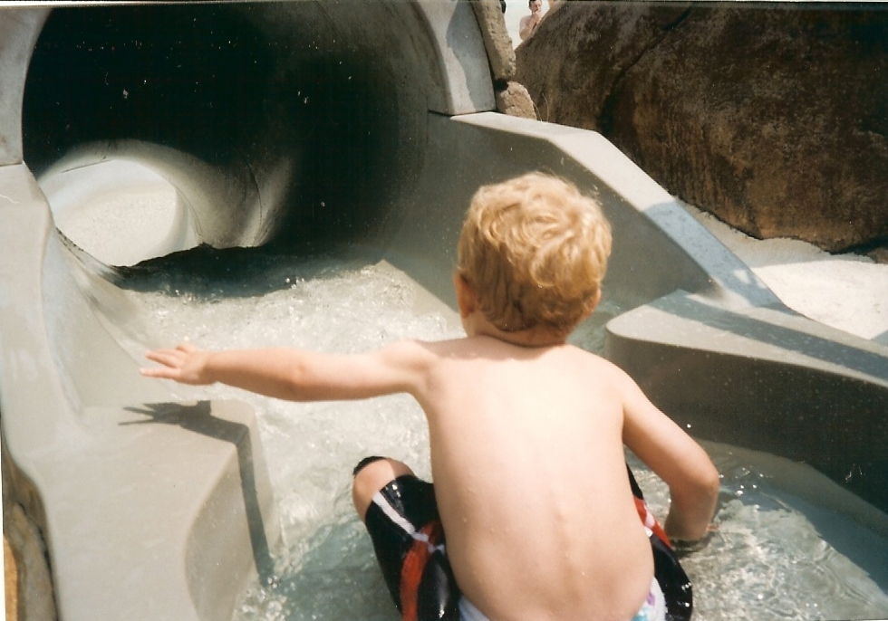 Jacob in a Water slide at Typhoon Lagoon