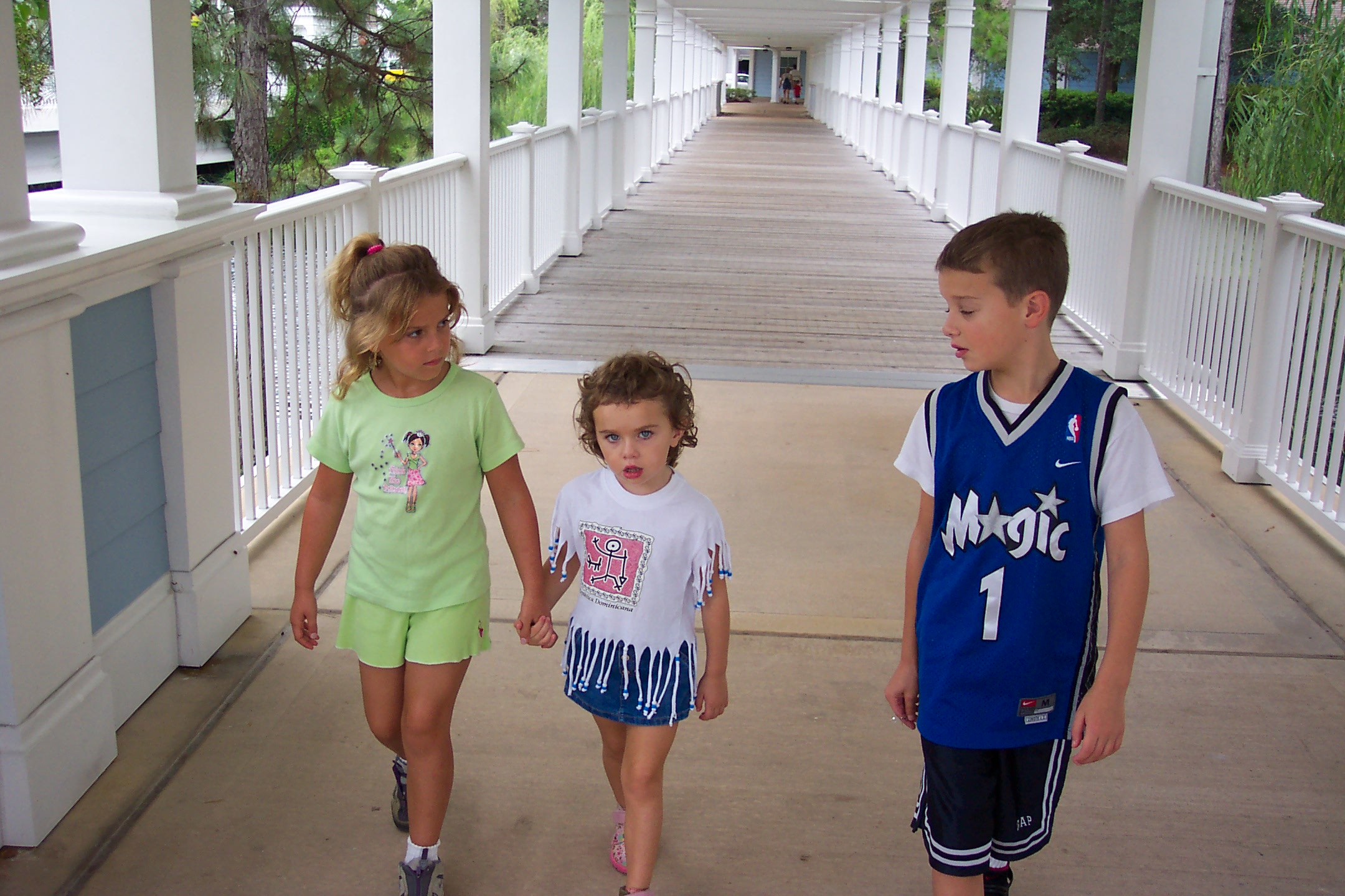 Sara, Rachel, Jacob outside our hotel