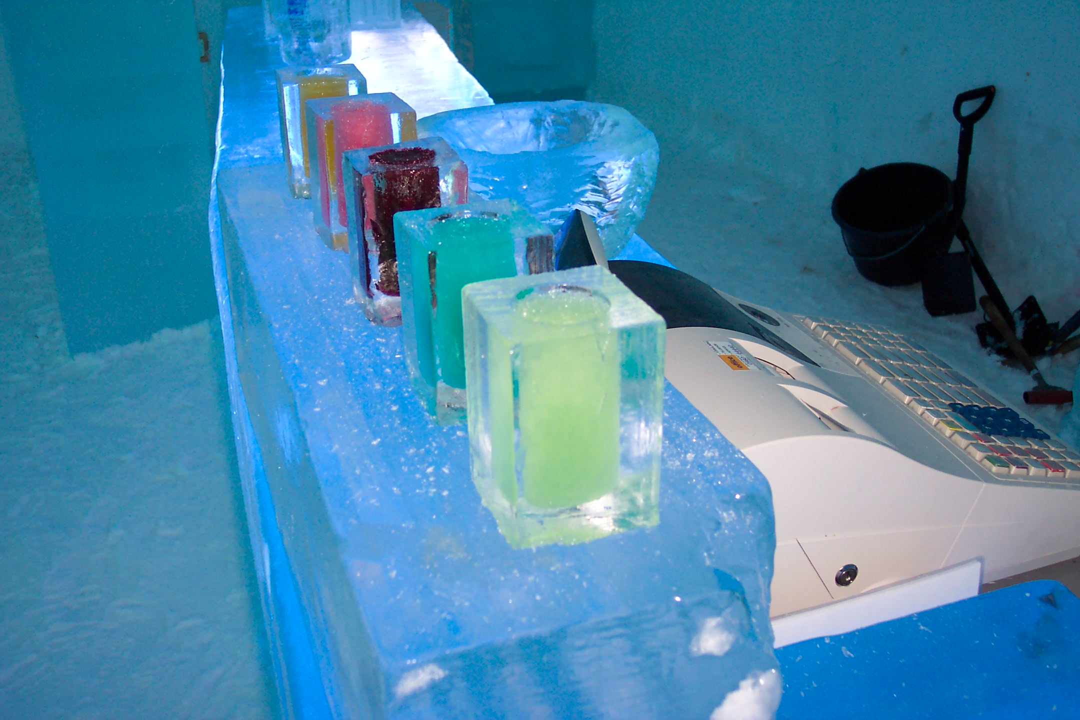 Glasses in the Ice Bar