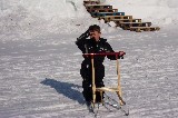 A spark is a swedish kick sled used for shopping and transportation. David knew right away how to use it and he believed the hotel placed them around the hotel for the convenience of the kids (not for the adults), oh well he had fun